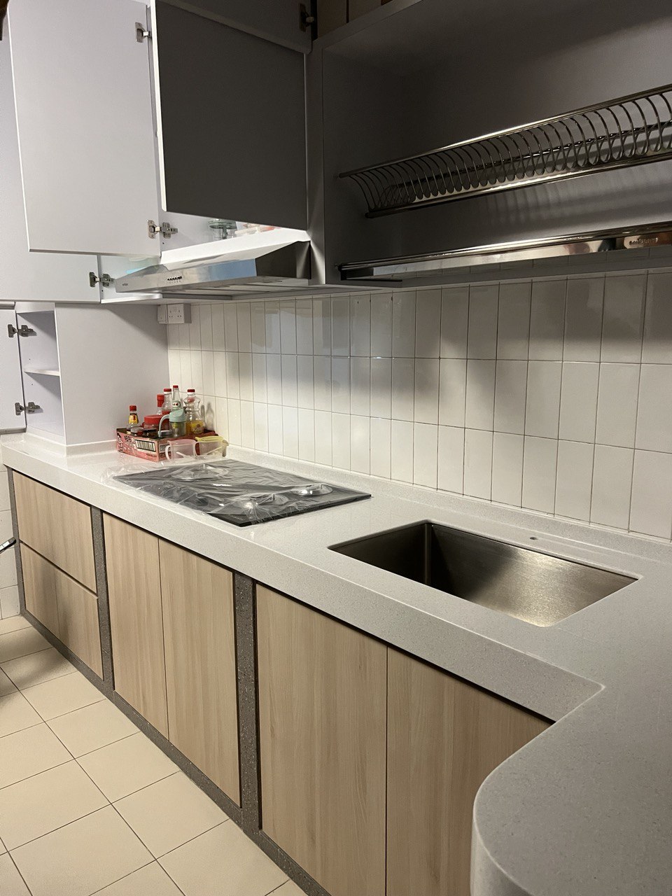 kitchen refurbishment with existing concrete skeleton